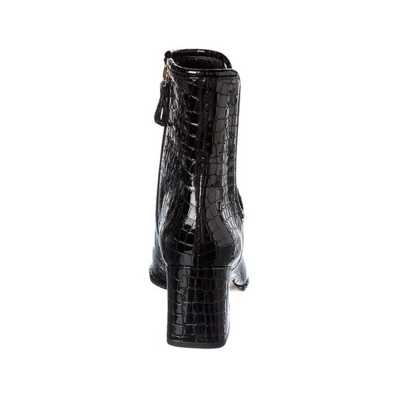 Alexandre Birman Ava 60 Croc-Embossed Patent Boot, Black